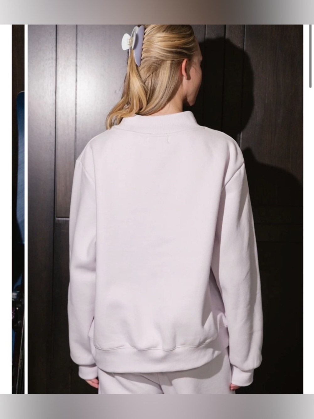 FINAL SALE PARKE SOLD OUT Varsity Mockneck Lilac + White - Picture 5 of 10